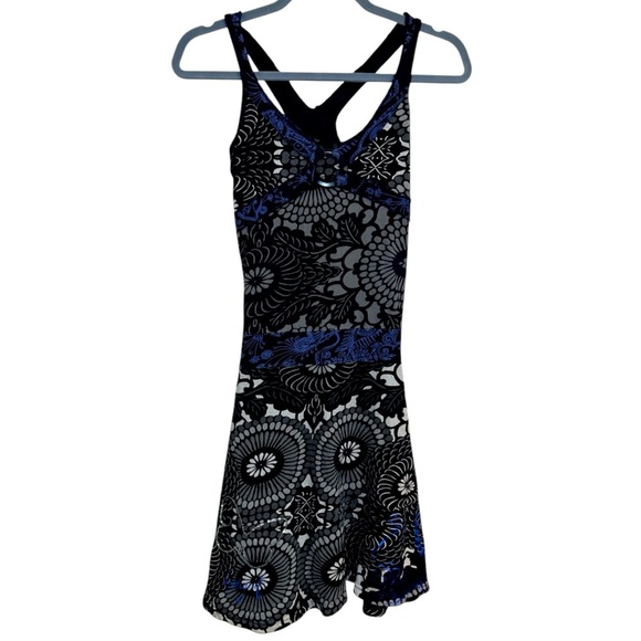 Desigual xs Y2K mini dress racer back gray sequins bling butterfly empire waist - Picture 1 of 11